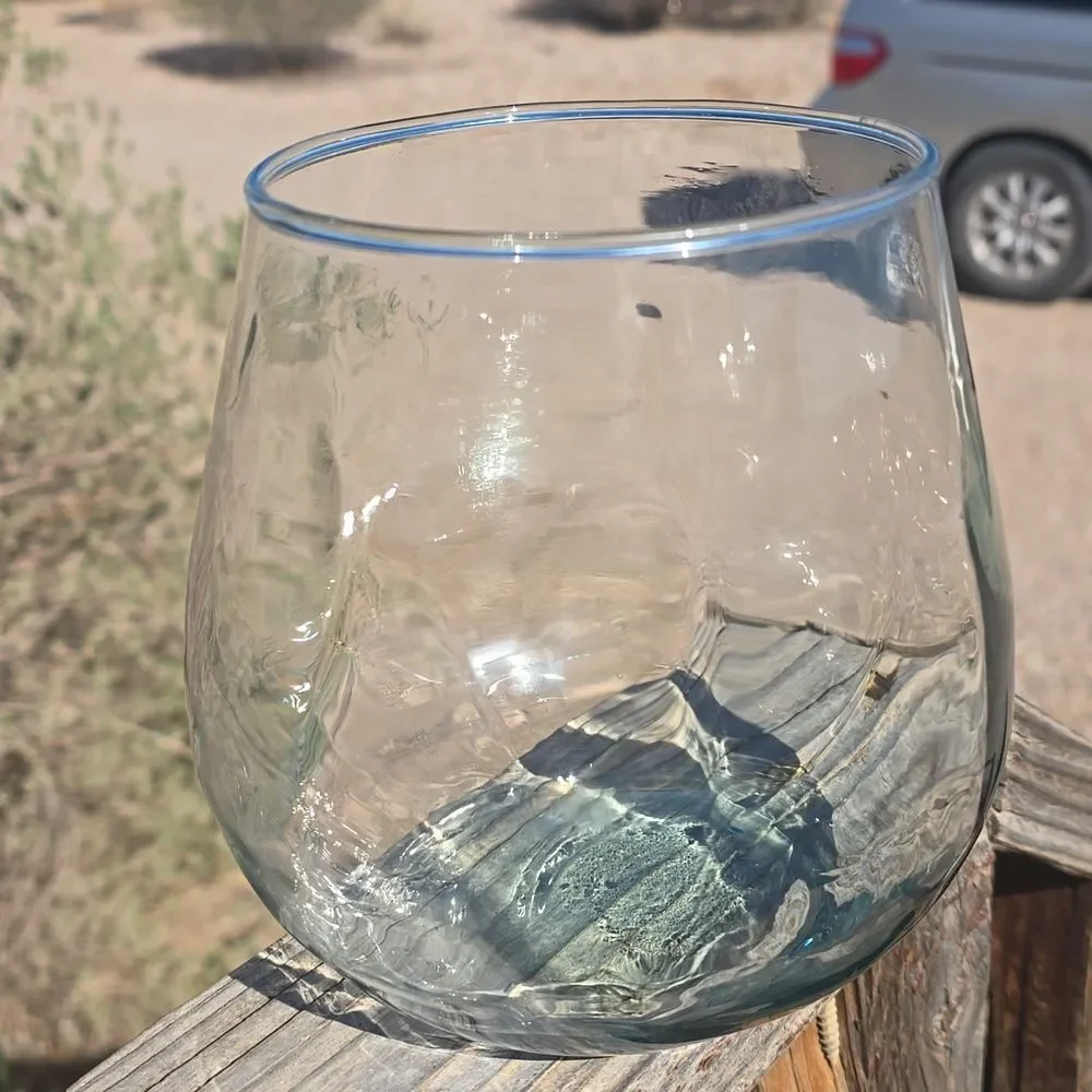 BLOWN GLASS  TERRARIUM - or VASE -  approx 6 inches tall